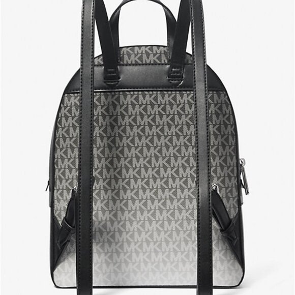 New Michael Kors Jaycee Medium Ombré Signature Logo Backpack Black - Picture 4 of 4